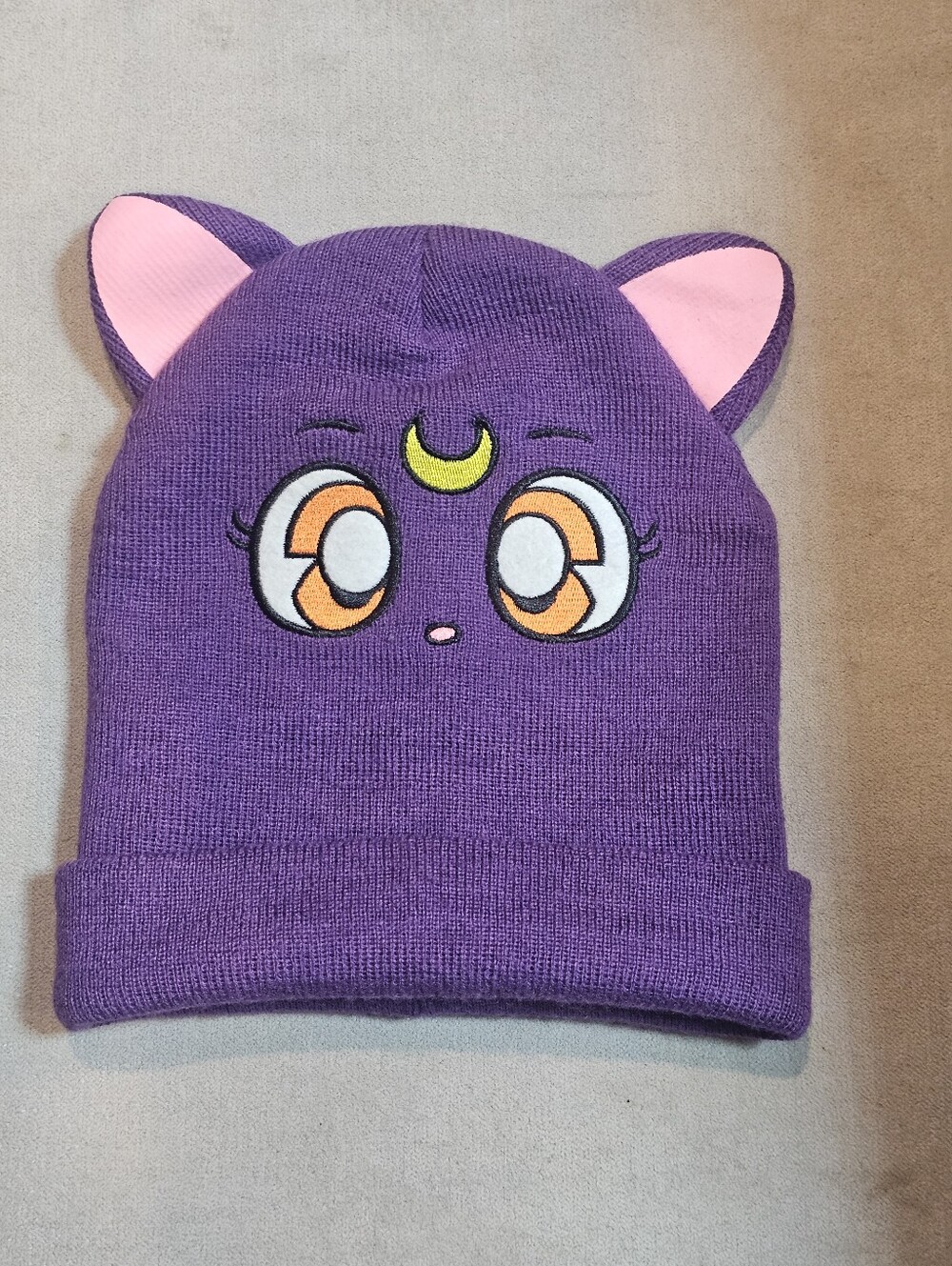 Sailor Moon Luna Purple Winter Beanie Knit Hat Cap
